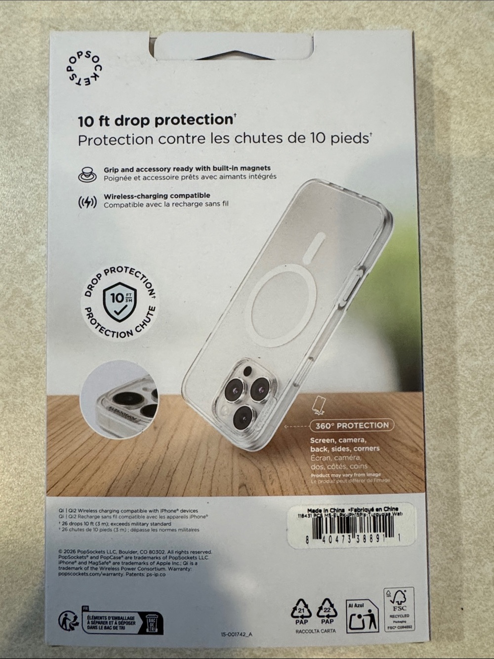 PopSockets PopCase for MagSafe - Blue Water Print - Picture 2 of 7